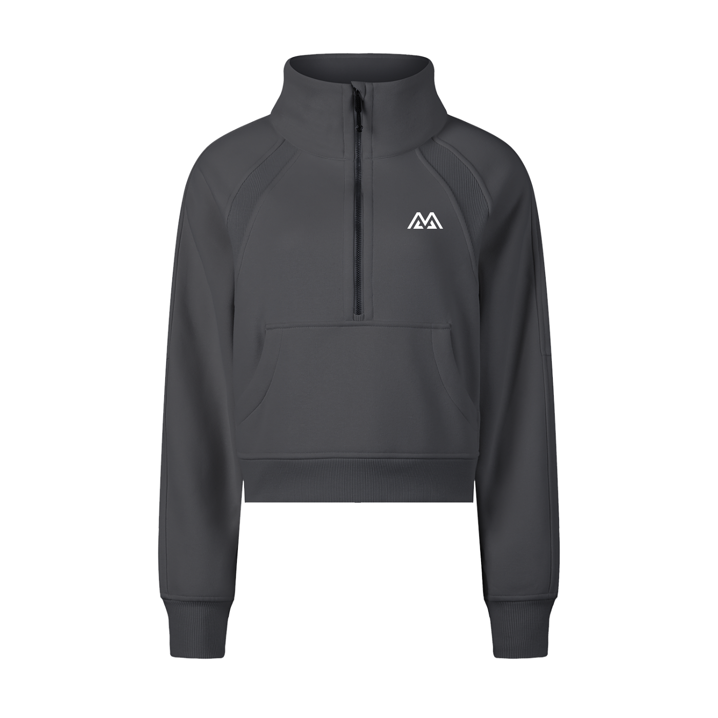 Cropped Half Zipped Sweatshirt