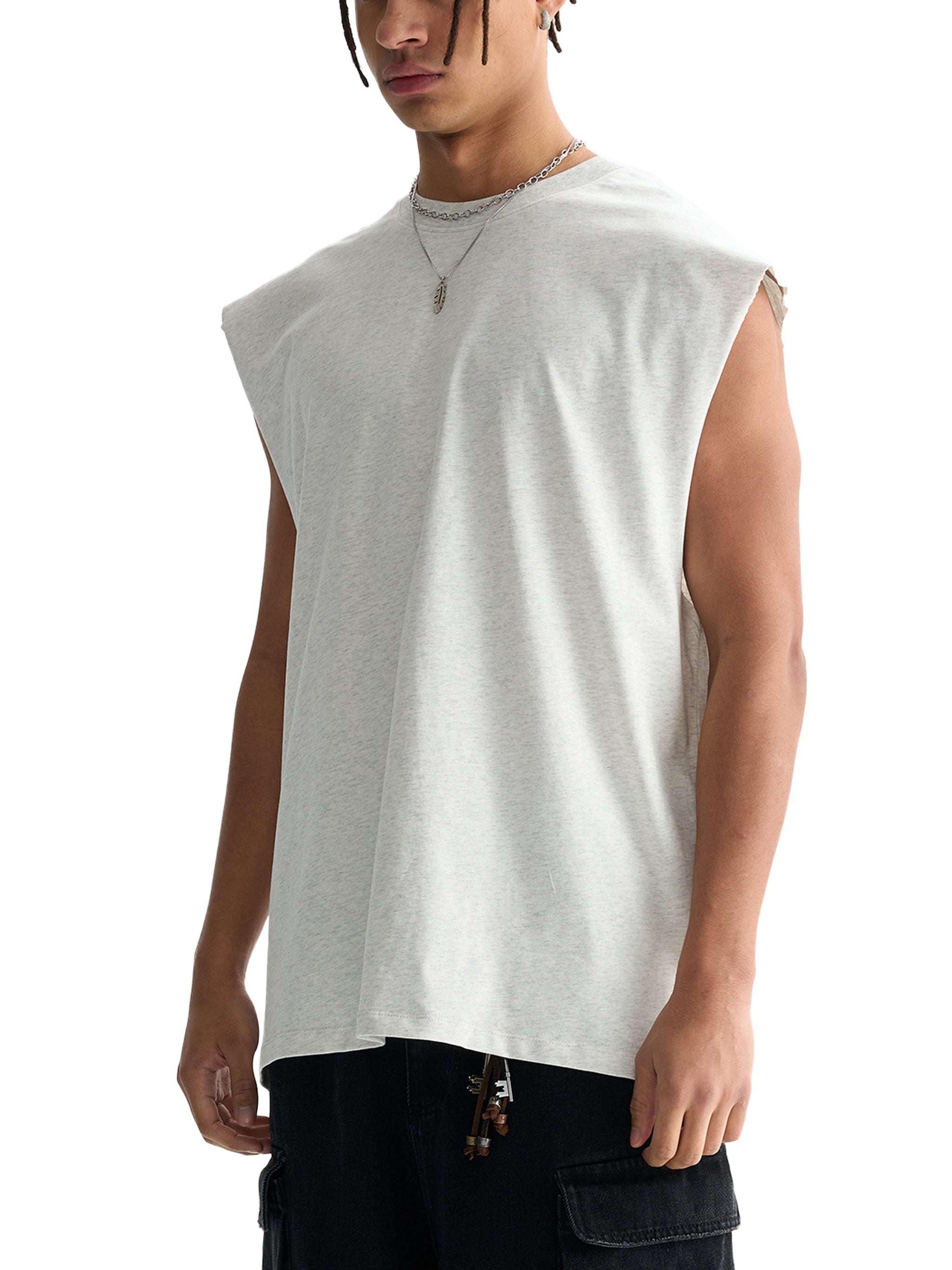 SPCD / Raw Edge Cotton Tank Top