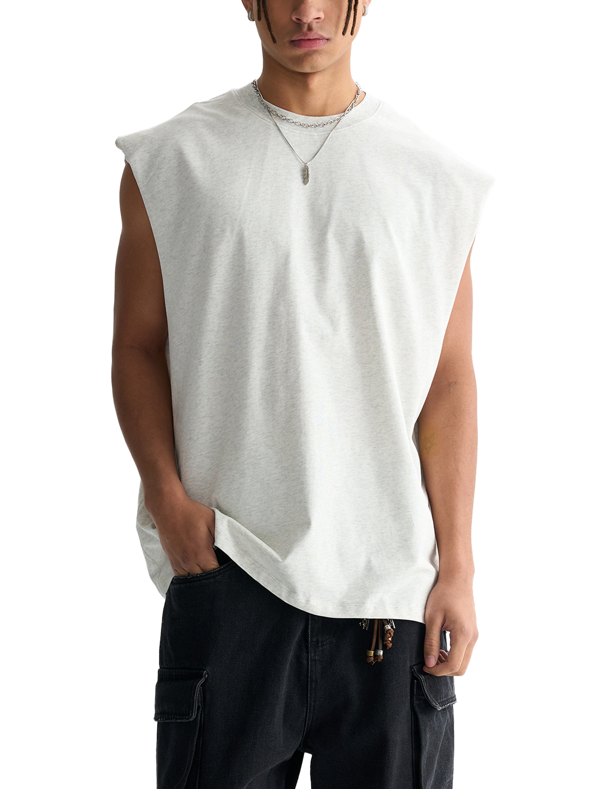 SPCD / Raw Edge Cotton Tank Top