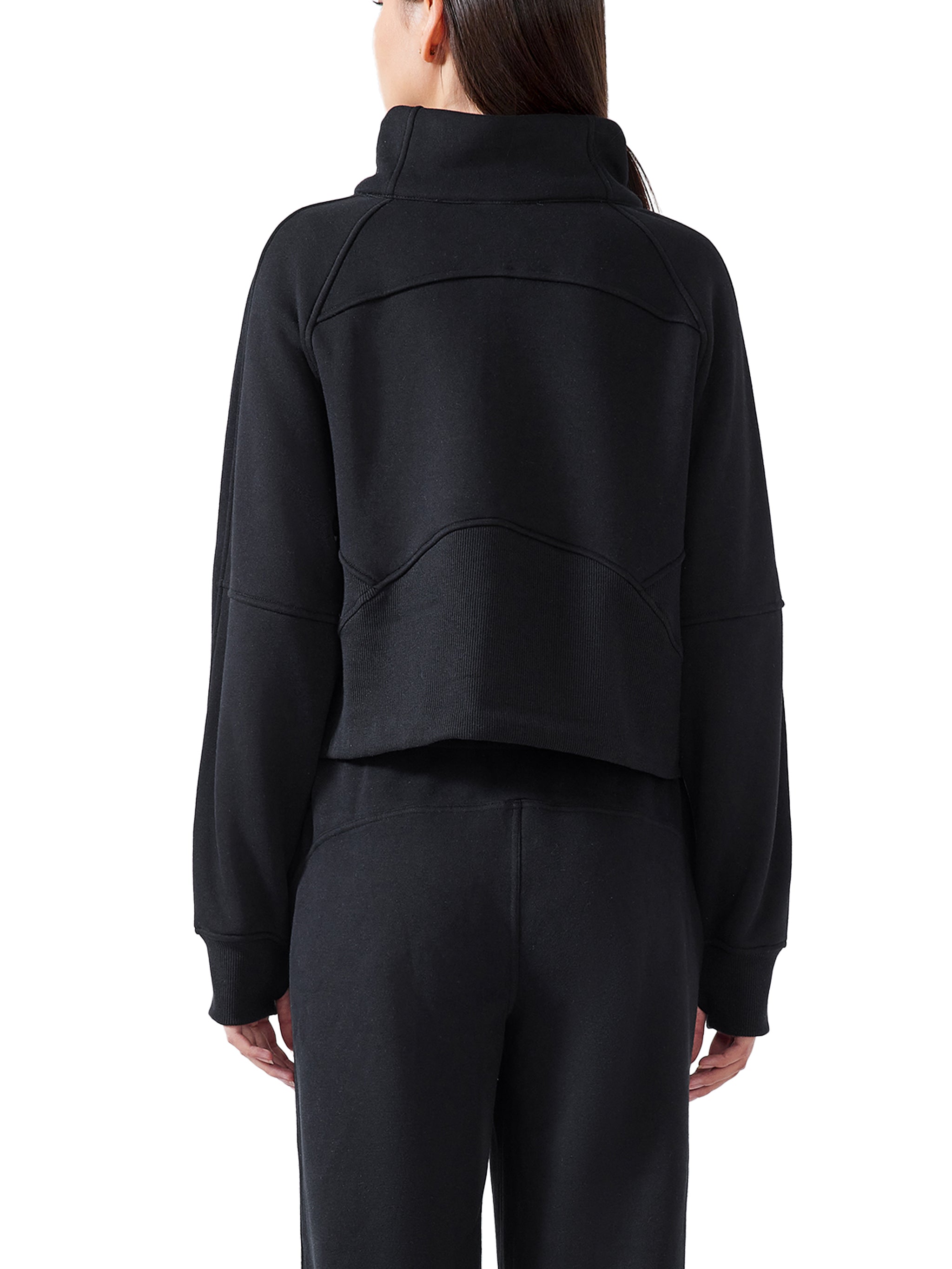 Cropped Half Zipped Sweatshirt