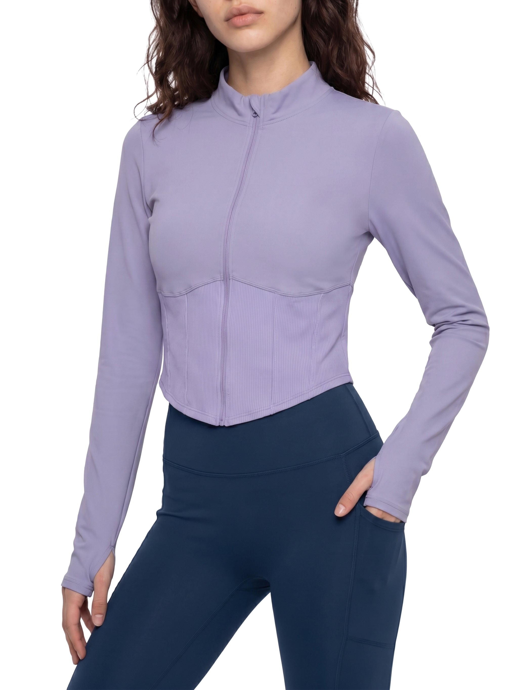 Slim Fit Full Zip Yoga Jacket